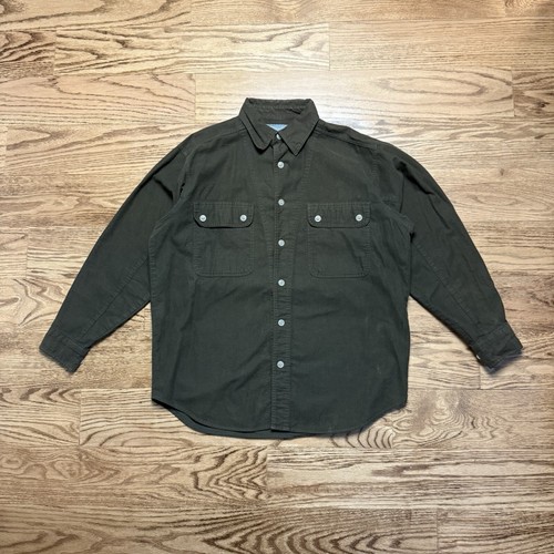 Stormy Kromer Hemdjacke Herren L oliv Baumwolle Canvas Knopfleiste Field Shacket