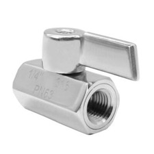 1/4" NPT Female x Female Mini Ball Valve Stainless Steel 316 Shutoff Valve