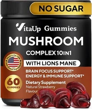 Mushroom Gummies for Adults - USA Made 10 in 1 Mushroom Supplement - Mushroom Co