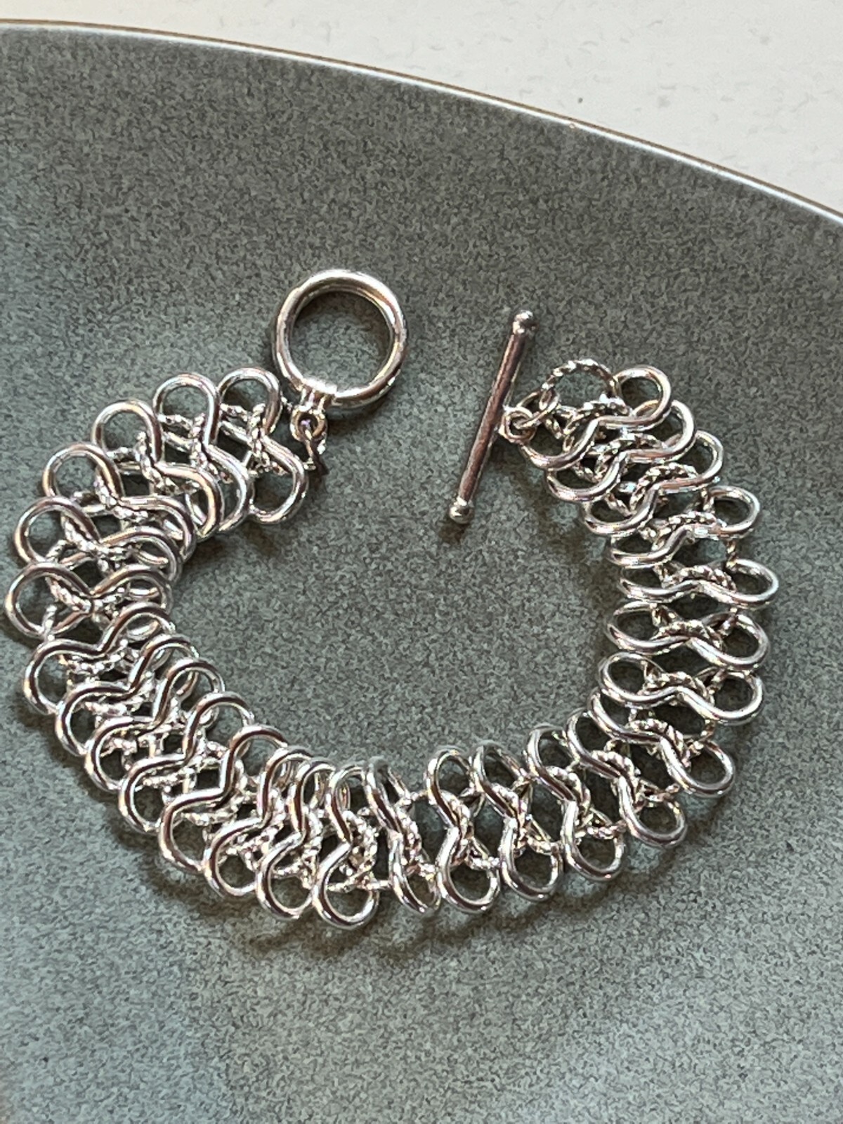 Unique Silvertone Infinity Loop Link Bracelet – 7… - image 2