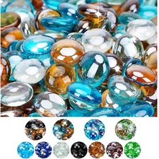 10 lbs Blended Fire Glass Beads 1/2" High Luster Mixed Colored Fire Glass Drops