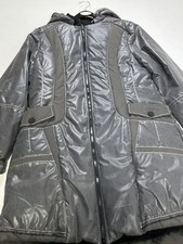Womens La El Couture Gray Long Overcoat Winter Coat Xl New
