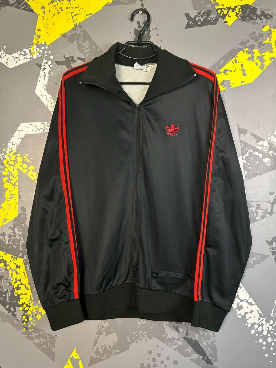 Adidas Rare Vintage Jacket With Zipped 80s 90s Black Red Adidas Rare Vintage Jacket With Zipped 80s 90s Black Red