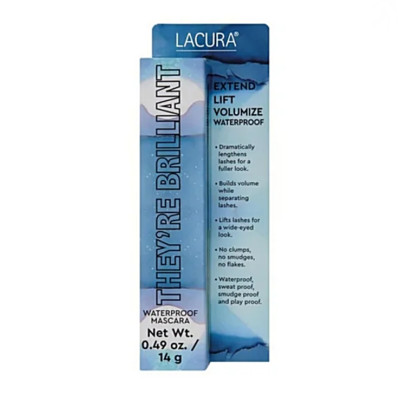 Lacura Waterproof Mascara They're Brilliant Black Extend Lift Volume Lash 0.49oz