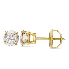 Le Vian 14K Yellow Gold Stud Earrings 1 cts Round White Diamond Jewelry for Her