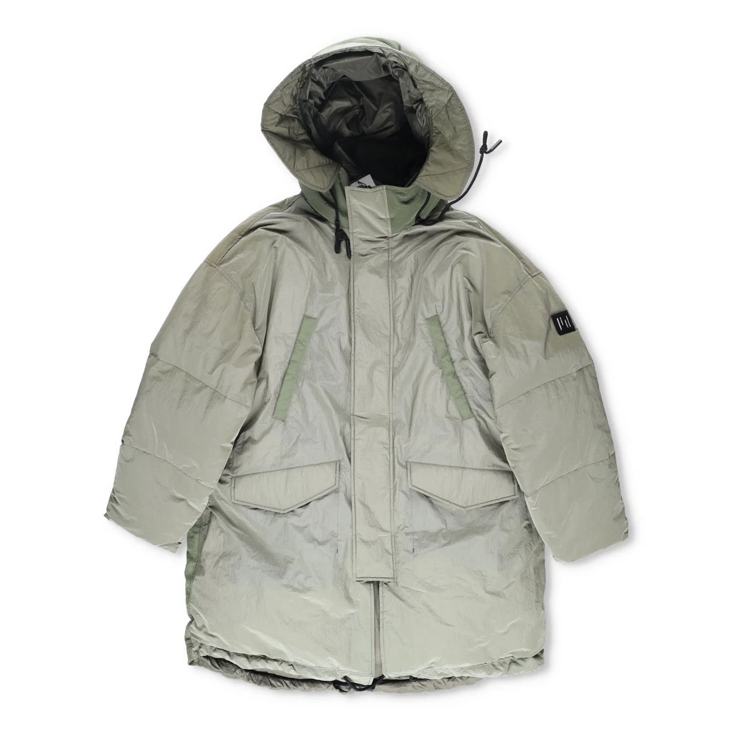 HOLDEN Mens Green Parka Coat Softshell Stand Up Collar Zip Closure M RRP 800 image 1