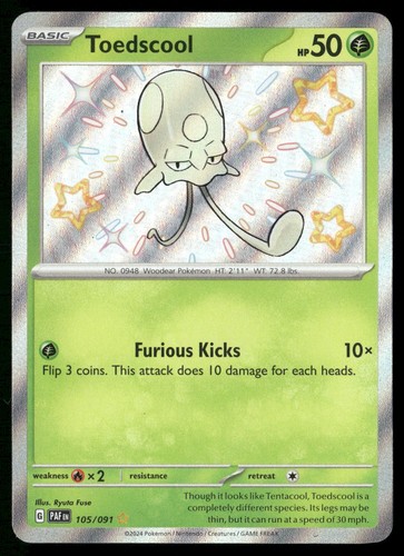 Toedscool Holofoil SV: Paldean Fates 105/091 NM
