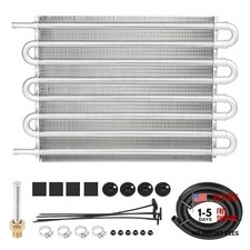Universal Aluminum Transmission Oil Cooler Kit - High-Performance 8-Pass