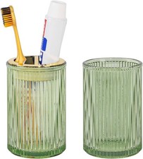 Bathroom toothbrush holder, 2 glass toothbrush holders, 12 oz bathroom cup