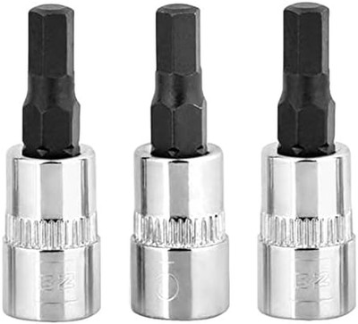 5Mm Hex Bit Socket/Allen Driver Three Pack (1/4'' Drive, Short)