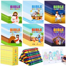 60 Sets Christian Coloring Books Crayons Bulk for Kids Bible Verse
