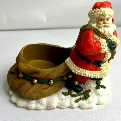 Celebration Crystal Santa Claus Figurine w/ Santa s Bag Christmas Holiday Decor