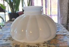 Vintage Milk Glass Melon Kerosene Oil Lamp Shade 10” Fitter Aladdin Rayo Coleman
