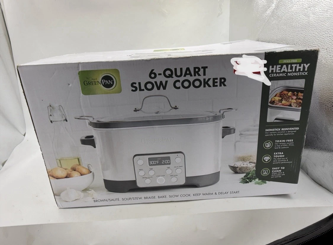 ✨6 Quart Slow Cooker Healthy Ceramic Nonstick The Original Green Pan✨
