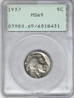 1937 5C PCGS Rattler MS65 Buffalo Nickel 06018431