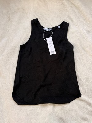 Veronica Beard Sabrina Tank Top Women 4 NWT Textured Silk Sleeveless Round neck