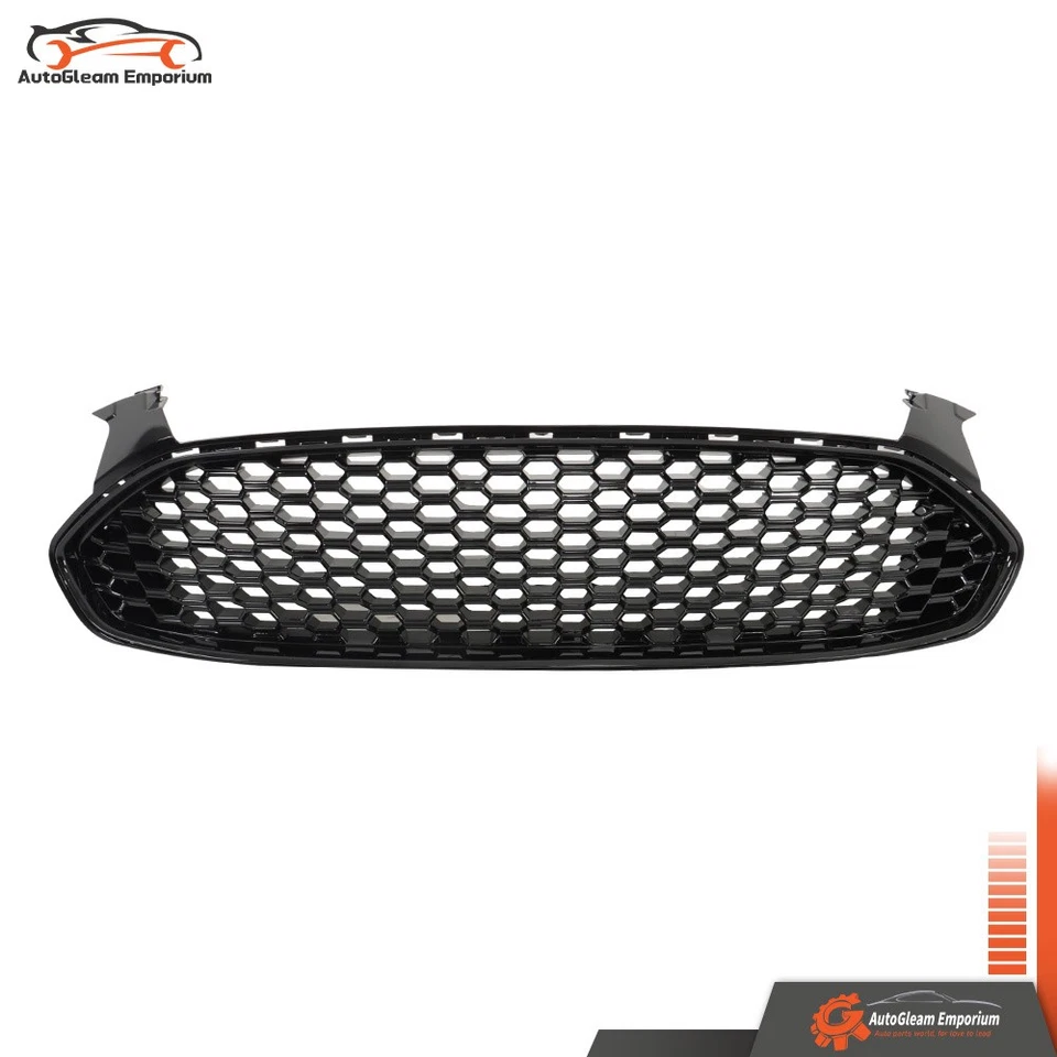 Plastic Gloss Black Grille For Ford Fusion 2013-2016 Front Grill Honeycomb Style Foto 2 de 4