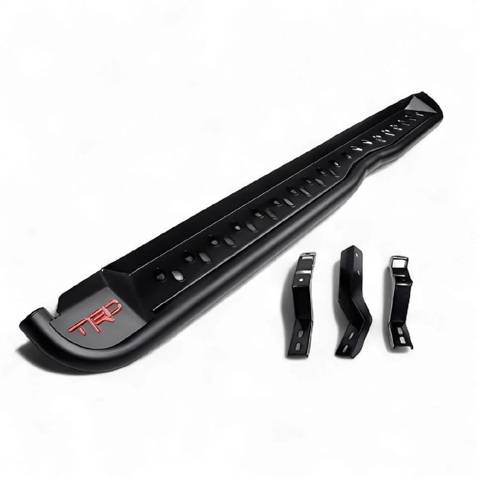 FOR TOYOTA HILUX 2021+ TRD RACING SIDE STEPS ROCK SLIDER STYLE HEAVY DUTY BLACK - Image 3 of 4