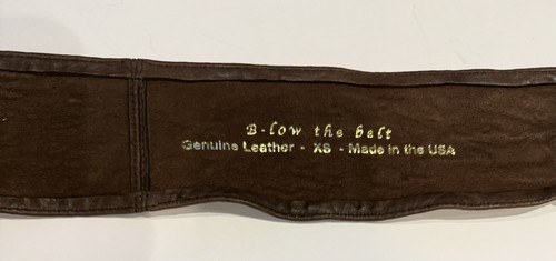 B-Low The Belt Wide Belt Soft Brown Embossed Leather Silver Western Buckle Sz XS - Picture 6 of 17