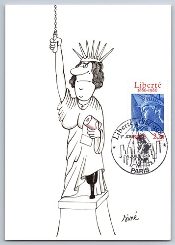 #2224 Statue of Liberty French Stamp FDC Maxi Card