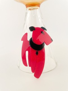 LEA STEIN Brosche Ric the Terrier rot schwarz