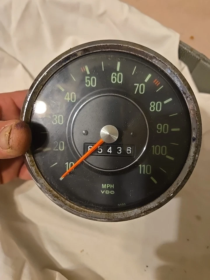 Audi Fox 1971 VW Volkswagen velocímetro B1 calibre Fox Vdo 110 mph Foto 3 de 4