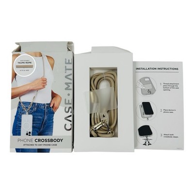 Case Mate Adjustable Taupe Rope Phone Crossbody Attaches to Any Phone Case