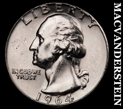 1964 Washington Quarter-Choice Gem Brilliant Unc Lustrous No Reserve #G7562