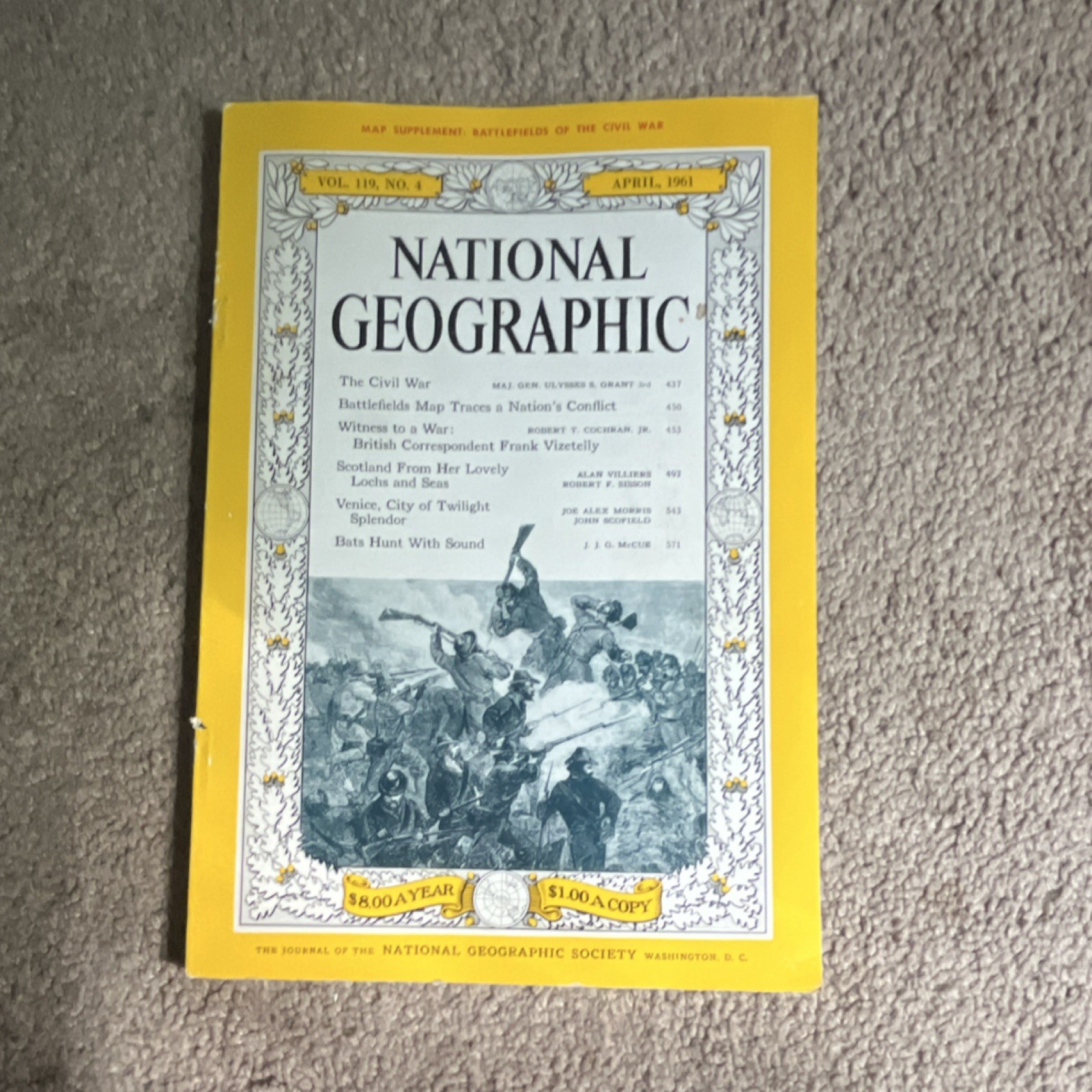 National Geographic April 1961 Vol 119 No 4 Illustrated Civil War Issue