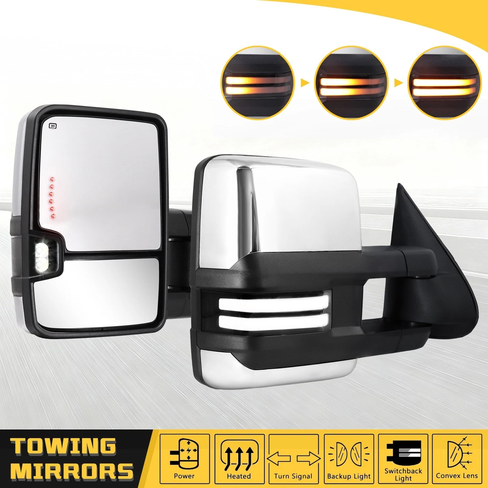 Chrome Towing Mirrors Switchback for 2003-2006 Silverado GMC Sierra 1500 2500HD
Opens in a new windo