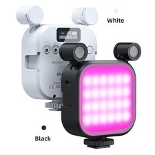 Luz de video LED a todo color Camolo RGB vlogging relleno selfie con mini micrófono