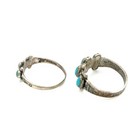 Fred Harvey Era Sterling Turquoise Snake Eye Cuffs & Rings Lot of 6 #S5621-5 — photo 3