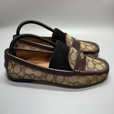 Coach Odette Brown Loafer Women Size 9 B Leather Flats