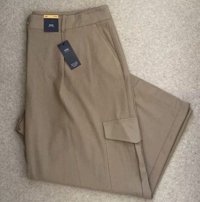 MARKS & SPENCER WOMENS BEIGE HIGH WAISTED CARGO TROUSERS Size 24 Short Bnwt