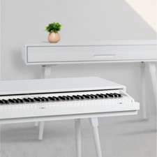 88 Tasten Digital E-Piano Klavier Design Holz Tisch 3 Pedale USB MIDI Weiß matt