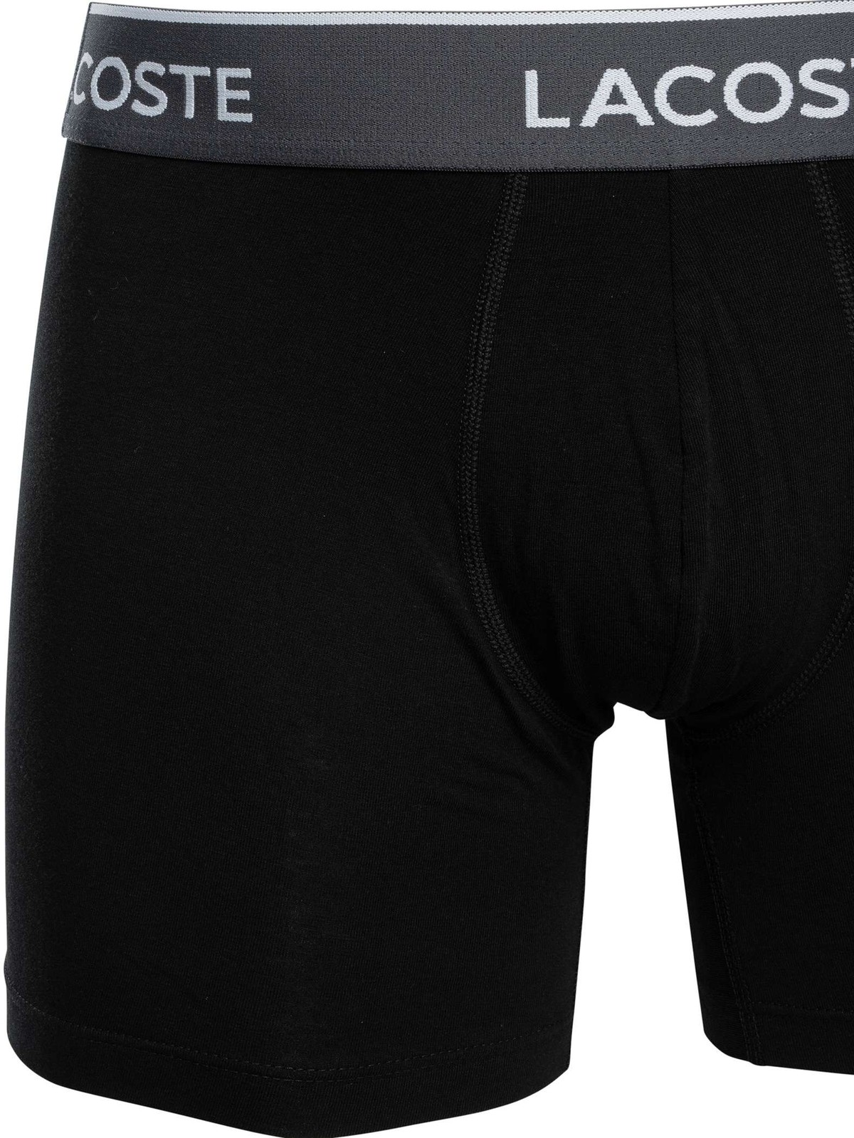 Lacoste Men's 3 Pack Boxer Briefs, Black thumbnail 3