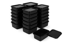 50x Stapelboxen mit Deckel Schwarz 14x11x5cm – Organizer Kleinteile Werkstatt