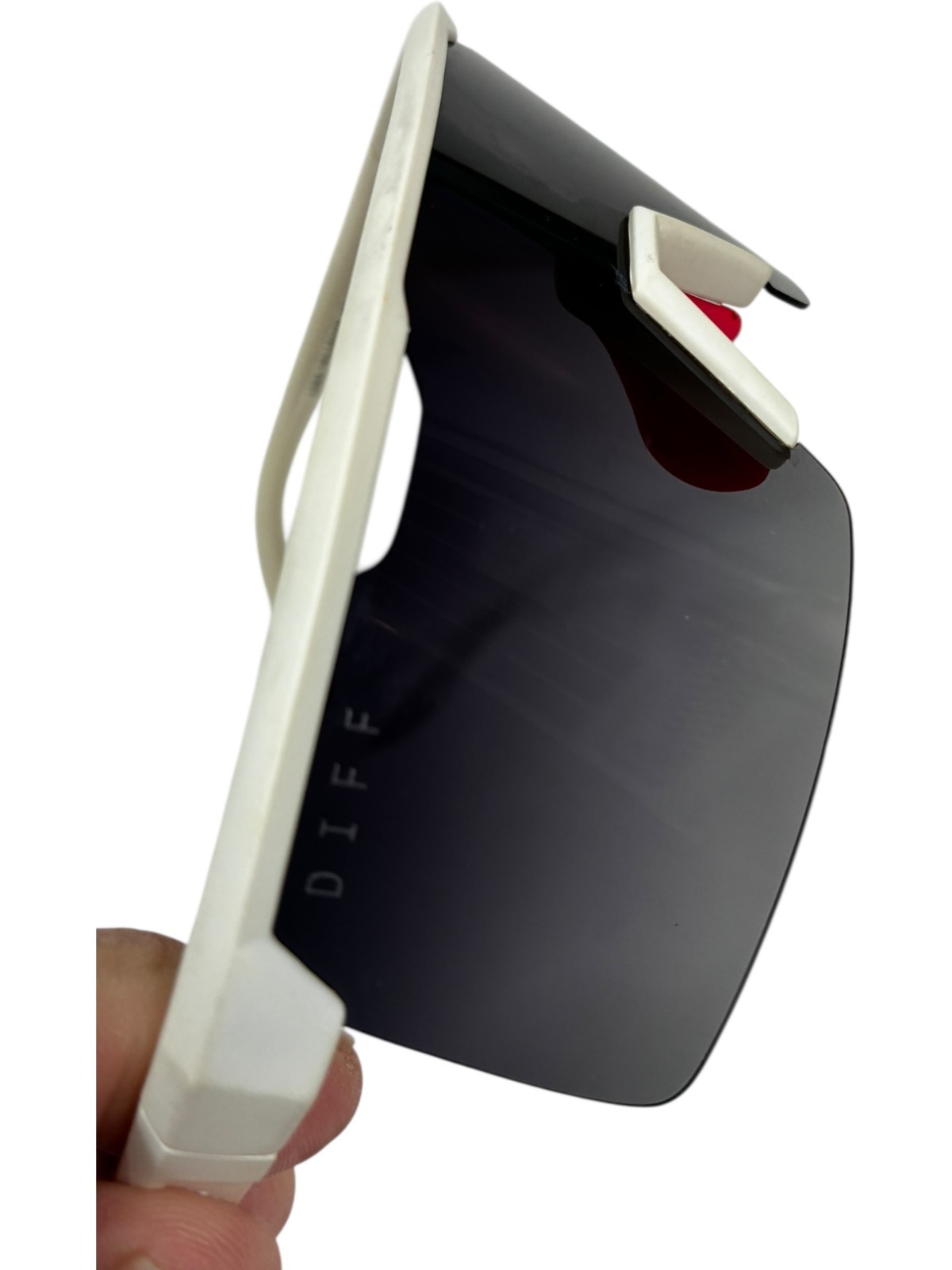 DIFF Eyewear LUKA 140mm Polarized Shield White Su… - image 3