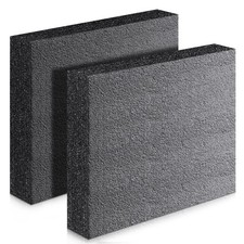 2 PCS 12x10x2.125 Inch Polyurethane Foam Sheet High Density Board Black