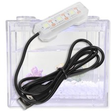 Small Fish Tank Light,Led Aquarium Light 0.6W 5V 2.4X0.8 Inch 1M USB Cable wit