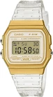 Casio F-91W Digital Watch Gold Face Transparent Clear Resin Band F-91WS-7A2JFNew