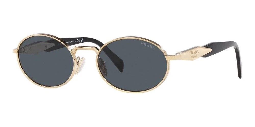 PRADA PR65ZS Women's Oval Sunglasses - Gold/Gray for sale online