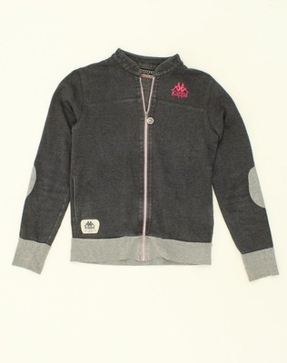 KAPPA Womens Tracksuit Top Jacket UK 8 Small Grey Cotton TM06