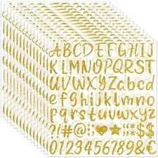 1215 PCS Gold Letter Stickers Glitter Alphabet Stickers 1 Inch Self Adhesive ...