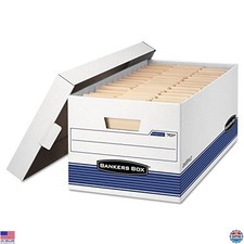 Bankers Box 4 Pack STOR/File Medium-Duty File Storage Boxes, FastFold, String