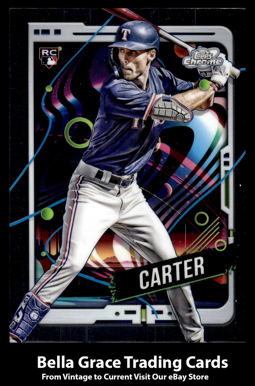 2024 Topps Chrome Cosmic Evan Carter #32 Texas Rangers Rookie MLB Baseball