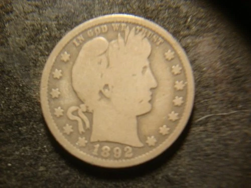 1892-S G VG Dated Barber Liberty Quarter Coin TZX