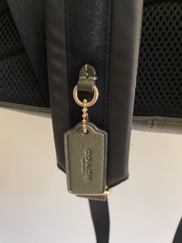 COACH Nylon and Cross grain Leather Backpack Evergreen and Black 91145 Addison - Picture 5 of 10