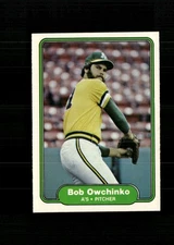 Bob Owchinko 1982 Fleer Baseball Card #104 Oakland Athletics + Fast Free Ship