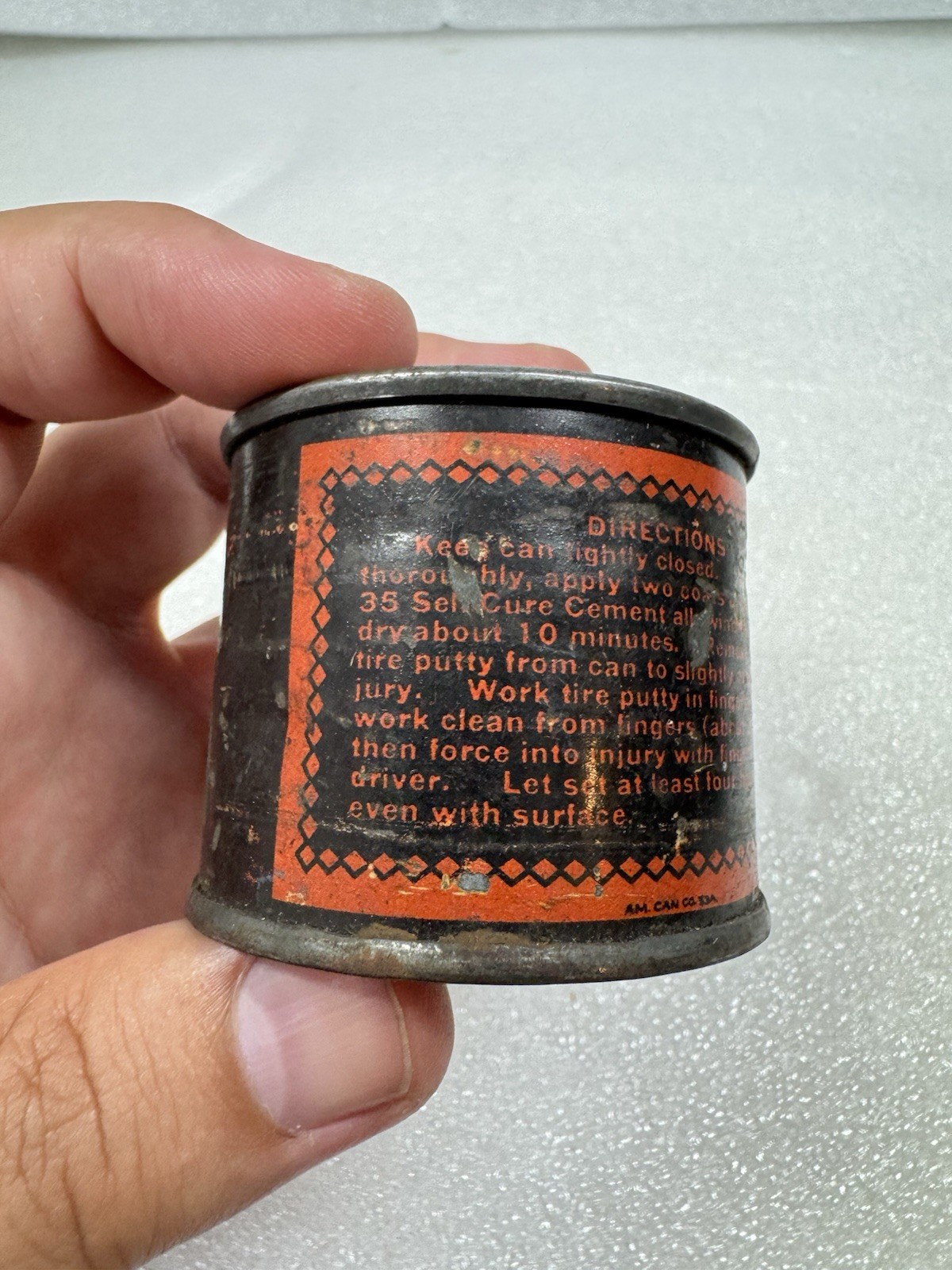 Vintage Antique GOODYEAR TIRE PUTTY TIN - Goodyear Tire & Rubber Co., Akron